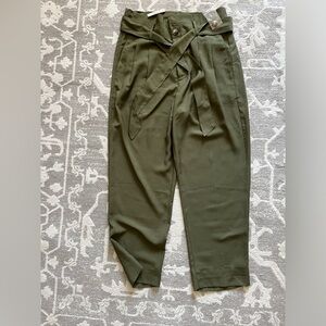 Madewell, NWT, Green Trousers with ties, Size 4